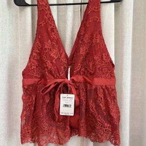 Free People Lace Plunge Tank Top